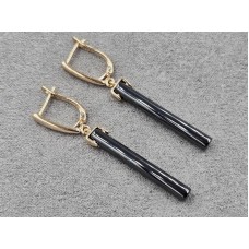 Сережки Xuping кераміка 4*30 мм висота 48 мм англійський замок колір золото 18к