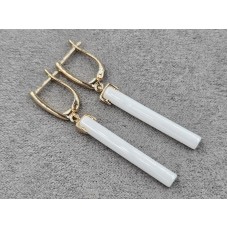 Сережки Xuping кераміка 4*30 мм висота 48 мм англійський замок колір золото 18к