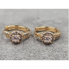 Сережки Xuping 6 мм висота 12 мм круглий замок колір золото 18к