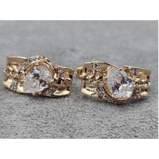 Сережки Xuping 8 мм висота 15 мм англійський замок колір золото 18к