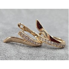 Сережки Xuping 10 мм висота 22 мм англійський замок колір золото 18к