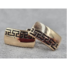 Сережки Xuping 8 мм висота 15 мм англійський замок колір золото 18к