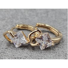 Сережки Xuping 7 мм висота 12 мм круглий замок колір золото 18к