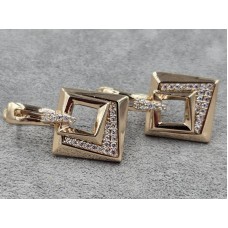 Сережки Xuping 14 мм висота 25 мм англійський замок колір золото 18к