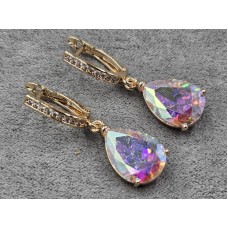 Сережки Xuping 10 мм висота 16 мм англійський замок колір золото 18к