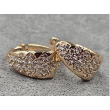 Сережки Xuping 8 мм висота 15 мм англійський замок колір золото 18к