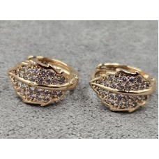 Сережки Xuping 8 мм висота 13 мм круглий замок колір золото 18к