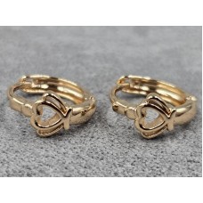 Сережки Xuping 6 мм висота 13 мм круглий замок колір золото 18к