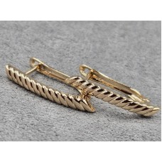 Сережки Xuping 3 мм висота 24 мм англійський замок колір золото 18к