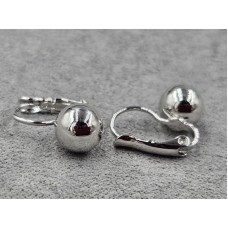 Серьги Xuping 8 мм высота 15 мм родий