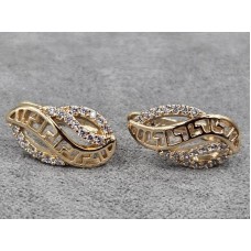 Серьги Xuping 9 мм высота 17 мм английский замок цвет 18к