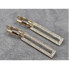 Серьги Xuping 7 мм высота 43 мм английский замок цвет 18к