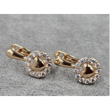 Серьги Xuping 8 мм высота 16 мм английский замок цвет 18к