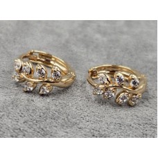 Серьги Xuping 7 мм высота 12 мм круглый замок цвет 18к