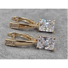 Серьги Xuping 8 мм высота 27 мм английский замок цвет 18к