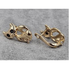 Серьги Xuping 12 мм высота 19 мм английский замок цвет 18к