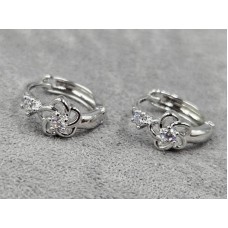 Серьги Xuping 6 мм высота 13 мм круглый замок родий