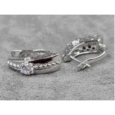 Серьги Xuping 6 мм высота 18 мм английский замок родий