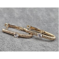 Серьги Xuping 3 мм высота 21 мм английский замок цвет 18к