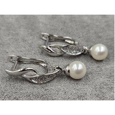 Серьги Xuping 5 мм высота 27 мм английский замок родий