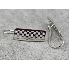 Серьги Xuping 8 мм высота 18 мм родий