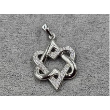 Кулон Xuping 17 мм высота 30 мм родий