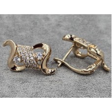 Серьги Xuping 11 мм высота 17 мм английский замок цвет 18к