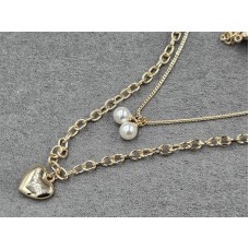 Колье M&L Xuping 1,5 мм + 4 мм кулон сердце 12 мм длина 38+42+5 см цвет золото
