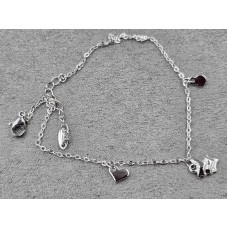 Браслет Xuping 1 мм длина 23+3 см родий