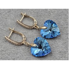 Серьги Xuping 14 мм высота 35 мм английский замок цвет 18к