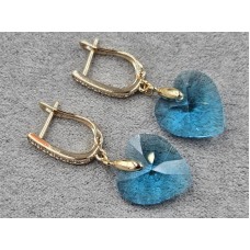 Серьги Xuping 14 мм высота 35 мм английский замок цвет 18к