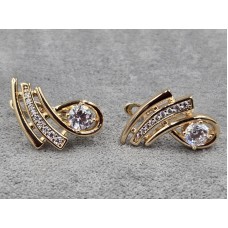 Серьги Xuping 11 мм высота 18 мм английский замок цвет 18к