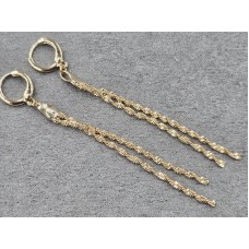 Серьги Xuping 2 мм высота 8 см круглый замок цвет 18к