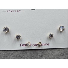 Гвоздики Xuping комплект 3 пари колір 18к