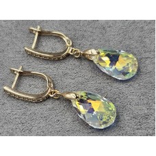 Серьги Xuping 9 мм высота 38 мм английский замок цвет 18к