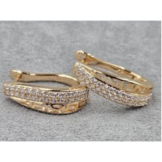 Серьги Xuping 12 мм высота 24 мм английский замок цвет 18к