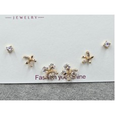 Гвоздики Xuping комплект 3 пари колір 18к