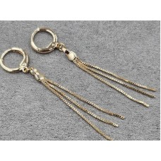 Серьги Xuping 1 мм высота 6 см круглый замок цвет 18к