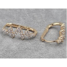 Серьги Xuping 10 мм высота 25 мм цвет 18к