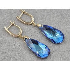 Серьги Xuping 12 мм высота 45 мм английский замок цвет 18к