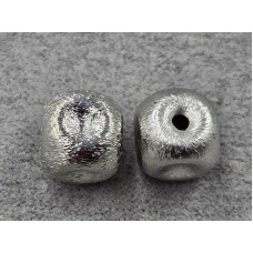 Бусина 10 мм з напиленням колір сталь (гіпоалергений сплав)