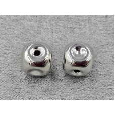 Бусина 8 мм колір сталь (гіпоалергений сплав)