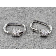 Замок карабін 12*18 мм закрутка 6 мм колір сталь (гіпоалергений сплав)