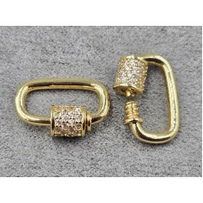 Замок карабін 12*18 мм закрутка 6 мм колір золото (гіпоалергений сплав)