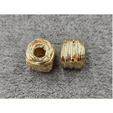 Бусина 6,5*5,5 мм з напиленням колір золото (гіпоалергений сплав)