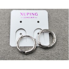 Сережки Xuping 2 мм в. 13 мм родій круглий замок