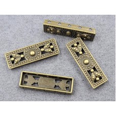 Бусина на 5 линий 8*25 мм 15 шт цвет бронза