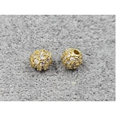 Бусина куля 4 мм колір лимонне золото (гіпоалергений сплав)