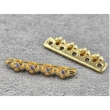 Роздільник 3,5*20 мм колір лимонне золото (гіпоалергений сплав)