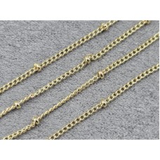 Цепь 1,5+2 мм 1 метр цвет лимонное золото (гиппоаллергенный сплав)